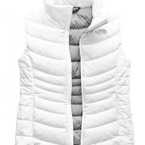 The North Face Gray and White Quilted Vest